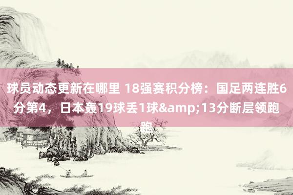 球员动态更新在哪里 18强赛积分榜：国足两连胜6分第4，日本轰19球丢1球&13分断层领跑