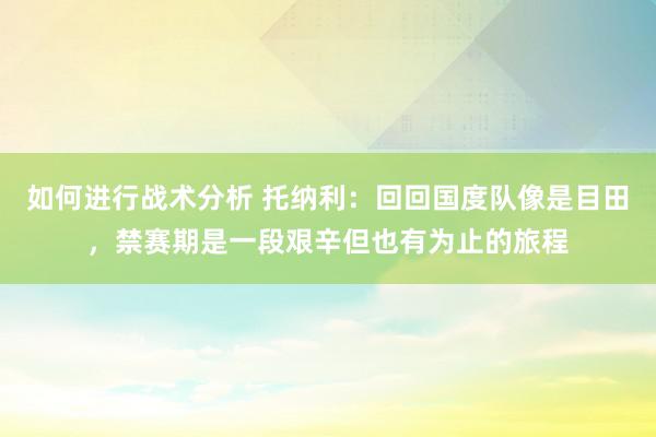 如何进行战术分析 托纳利：回回国度队像是目田，禁赛期是一段艰辛但也有为止的旅程