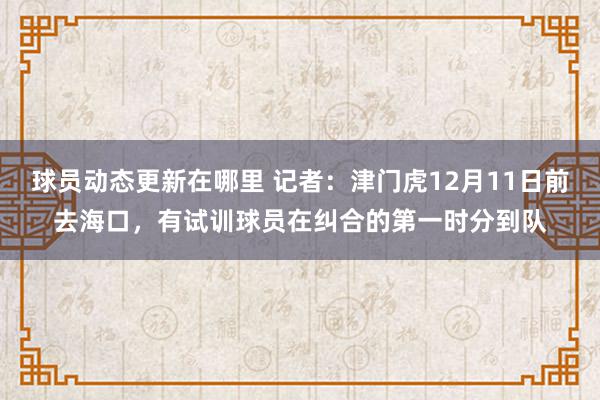 球员动态更新在哪里 记者：津门虎12月11日前去海口，有试训球员在纠合的第一时分到队