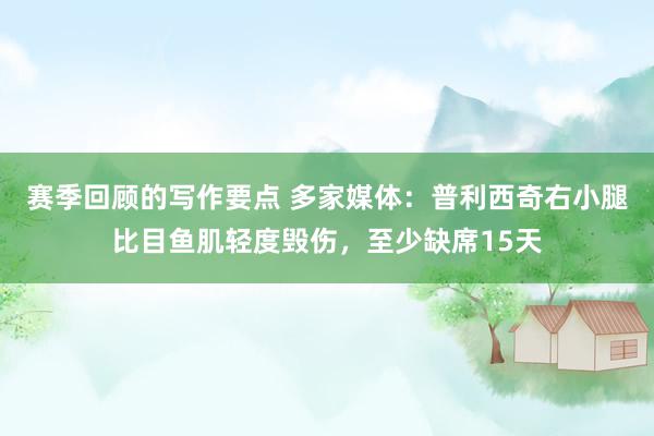 赛季回顾的写作要点 多家媒体：普利西奇右小腿比目鱼肌轻度毁伤，至少缺席15天