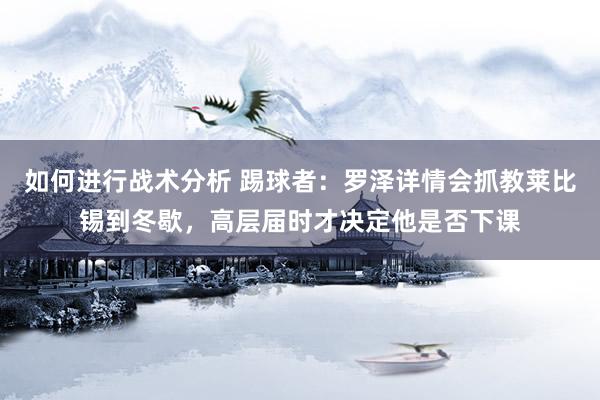 如何进行战术分析 踢球者：罗泽详情会抓教莱比锡到冬歇，高层届时才决定他是否下课