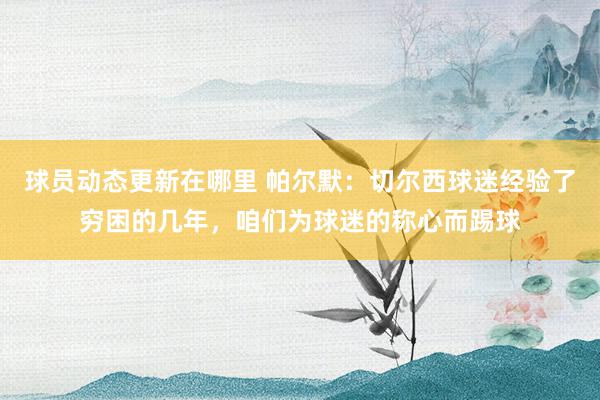 球员动态更新在哪里 帕尔默：切尔西球迷经验了穷困的几年，咱们为球迷的称心而踢球