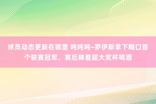 球员动态更新在哪里 吨吨吨~罗伊斯拿下糊口首个联赛冠军，赛后捧着超大奖杯喝酒