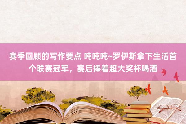 赛季回顾的写作要点 吨吨吨~罗伊斯拿下生活首个联赛冠军，赛后捧着超大奖杯喝酒