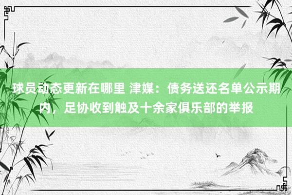 球员动态更新在哪里 津媒：债务送还名单公示期内，足协收到触及十余家俱乐部的举报