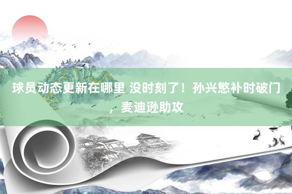 球员动态更新在哪里 没时刻了！孙兴慜补时破门，麦迪逊助攻