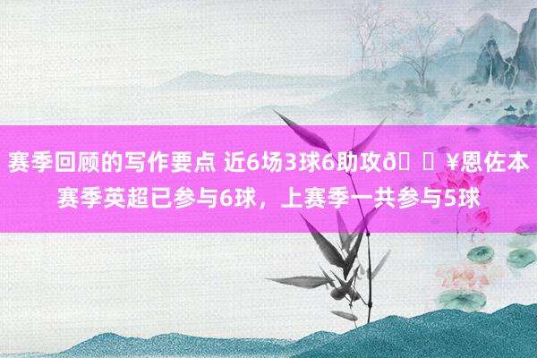 赛季回顾的写作要点 近6场3球6助攻🔥恩佐本赛季英超已参与6球，上赛季一共参与5球