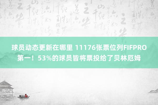 球员动态更新在哪里 11176张票位列FIFPRO第一！53%的球员皆将票投给了贝林厄姆