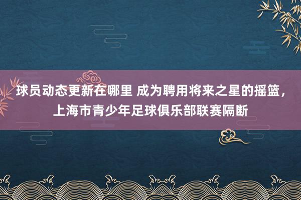 球员动态更新在哪里 成为聘用将来之星的摇篮，上海市青少年足球俱乐部联赛隔断