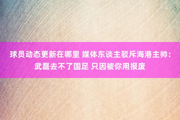 球员动态更新在哪里 媒体东谈主驳斥海港主帅：武磊去不了国足 只因被你用报废