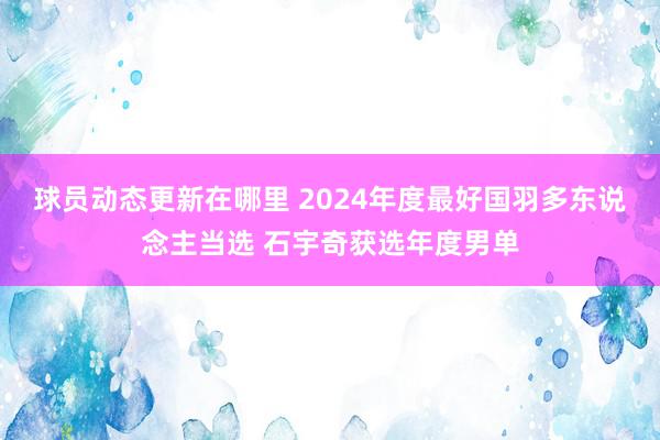 球员动态更新在哪里 2024年度最好国羽多东说念主当选 石宇奇获选年度男单