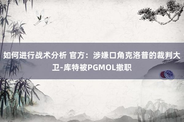 如何进行战术分析 官方：涉嫌口角克洛普的裁判大卫-库特被PGMOL撤职